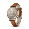 titel garmin lily 2 classic 35 mm coyote tan / cremegold – fitness smartwatch / lederarmband