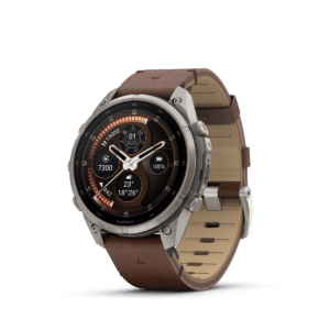 Garmin fenix 9 Pro inReach AMOLED Walnuss Titan 47mm – Hybrid-GPS-Outdoor-Smartwatch / Lederarmband