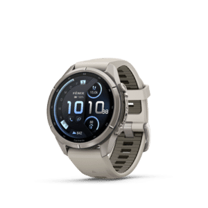 Garmin fenix 9 Pro inReach AMOLED Nebelgrau Dunkler Sandstein Titan 43mm – Hybrid-GPS-Outdoor-Smartwatch / Silikonarmband