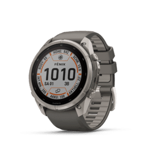 Garmin fenix 9 Pro inReach Solar Kieselgrau Titan 51mm – Hybrid-GPS-Outdoor-Smartwatch / Silikonarmband