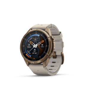 Garmin fenix 9 Pro inReach AMOLED Autumn Gold Bone Titan 43mm – Hybrid-GPS-Outdoor-Smartwatch / Lederarmband