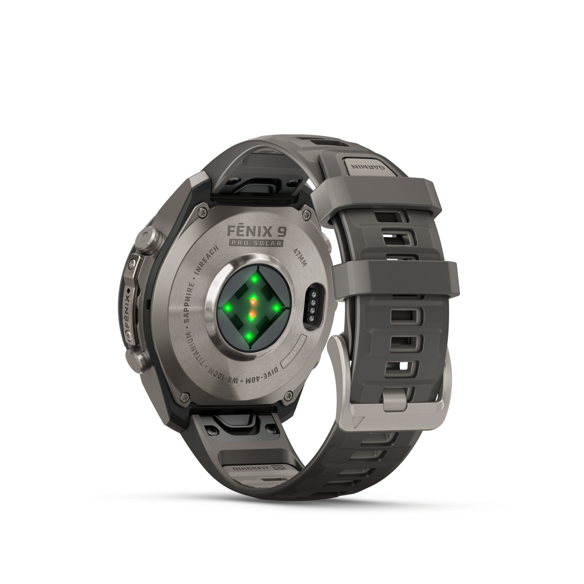 Garmin fenix 9 Pro inReach Solar Kieselgrau Titan 47mm – Hybrid-GPS-Outdoor-Smartwatch / Silikonarmband – Bild 3