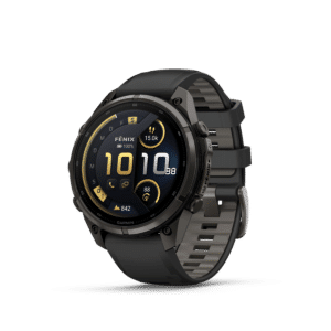Garmin fenix 9 Pro inReach AMOLED Schwarz Kieselgrau Carbongrau DLC Titan 47mm – Hybrid-GPS-Outdoor-Smartwatch / Silikonarmband