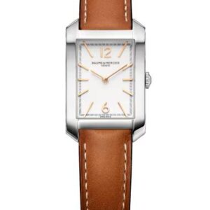 Baume & Mercier Hampton 10472 Quarz 35 x 22.2 mm Silber – Damen-Quarzuhr / Lederarmband