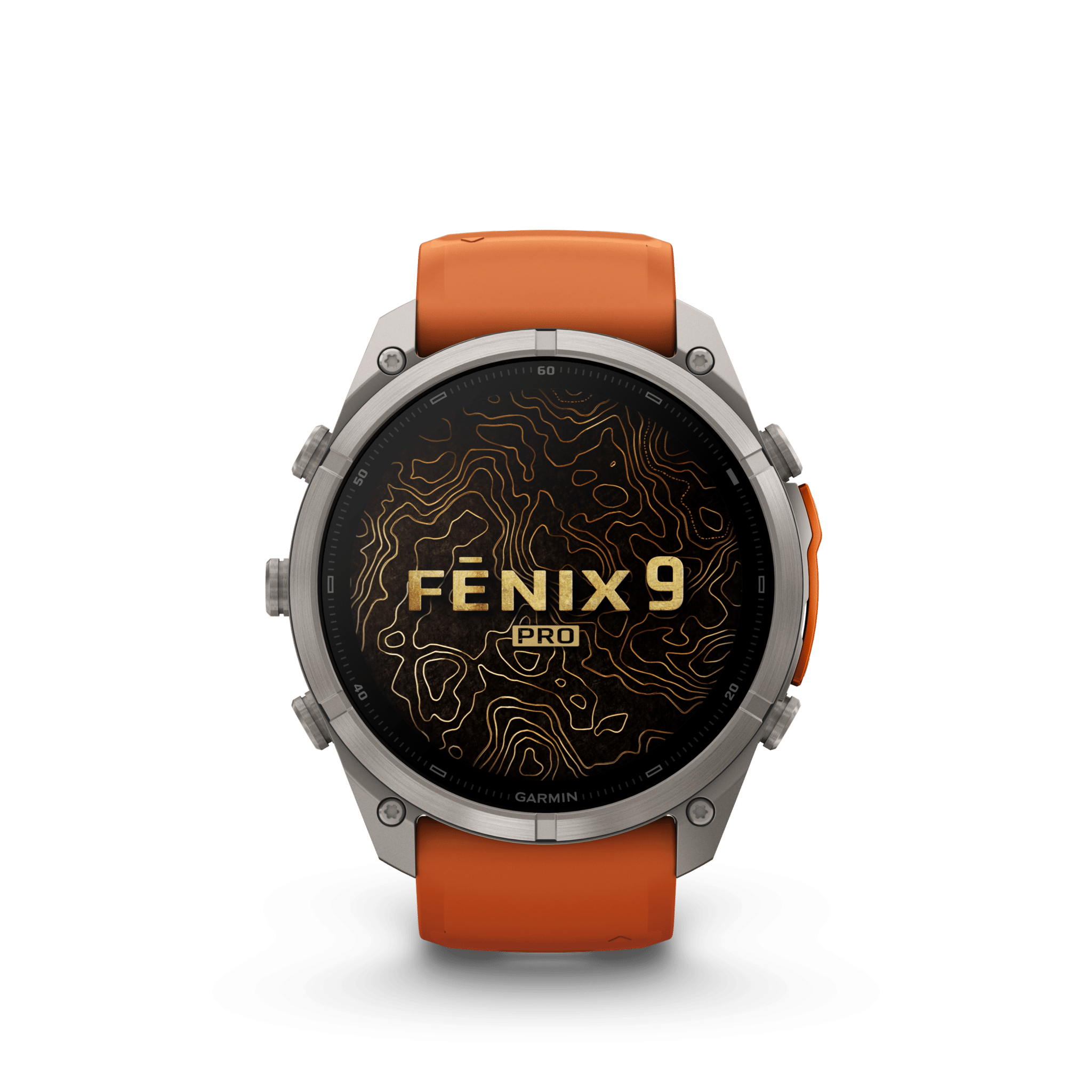 Garmin fenix 9 Pro inReach AMOLED Autumn Orange Spark Orange Titan 51mm – Hybrid-GPS-Outdoor-Smartwatch / Silikonarmband – Bild 2