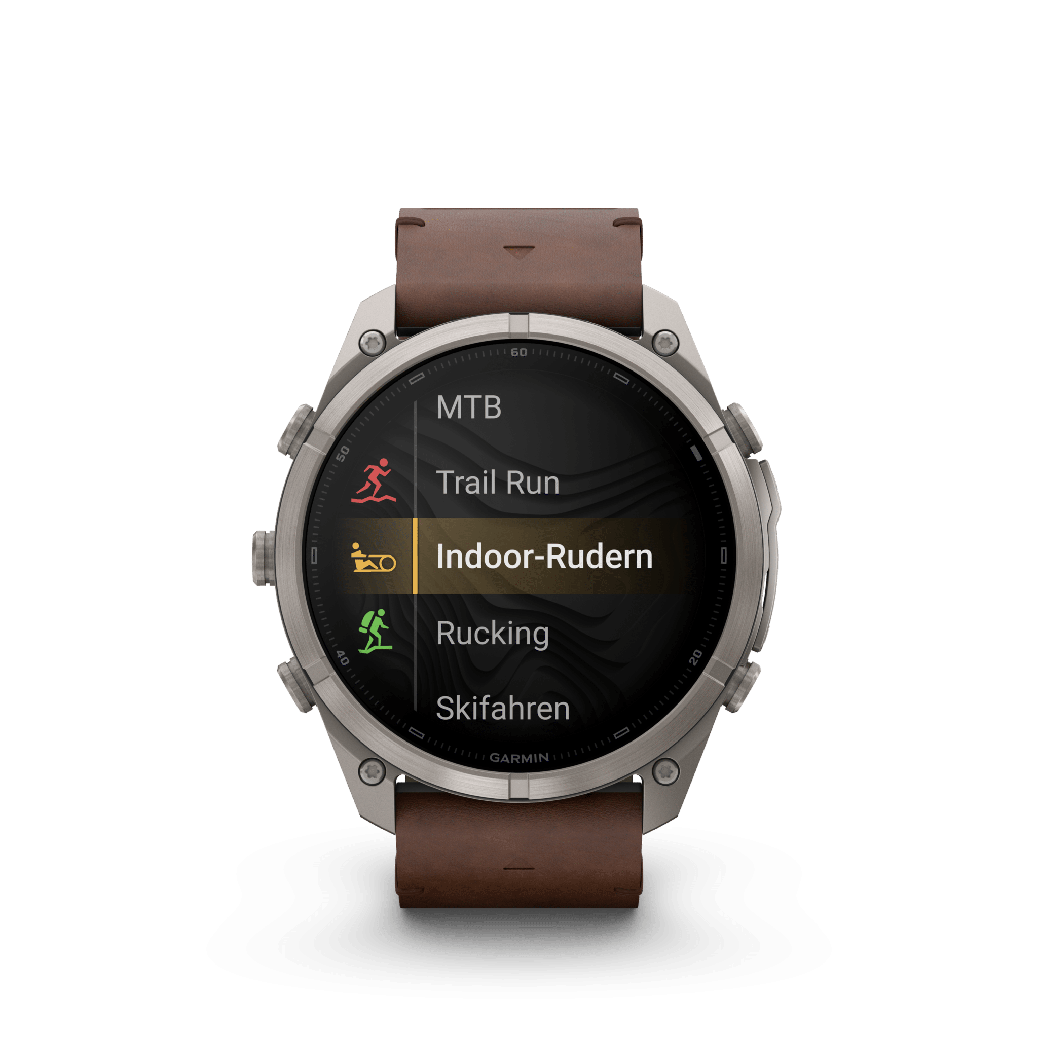 Garmin fenix 9 Pro inReach AMOLED Walnuss Titan 51mm – Hybrid-GPS-Outdoor-Smartwatch / Lederarmband – Bild 3