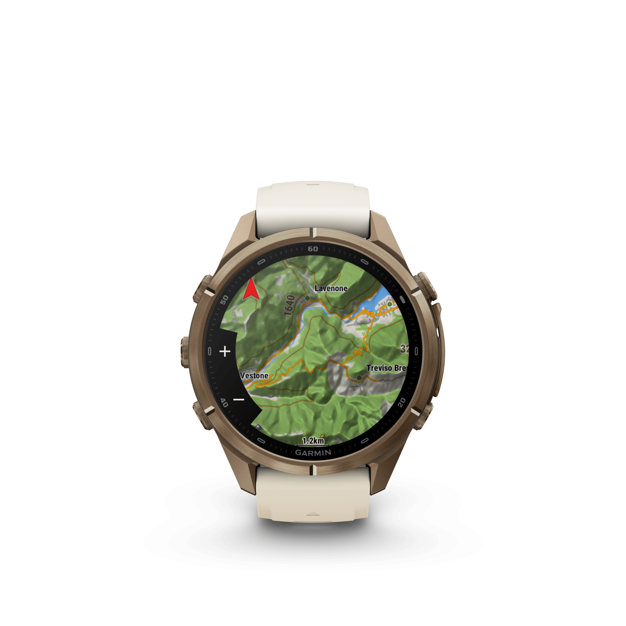 Garmin fenix 9 Pro inReach AMOLED Autumn Gold Creme French Gray Titan 43mm – Hybrid-GPS-Outdoor-Smartwatch / Silikonarmband – Bild 3