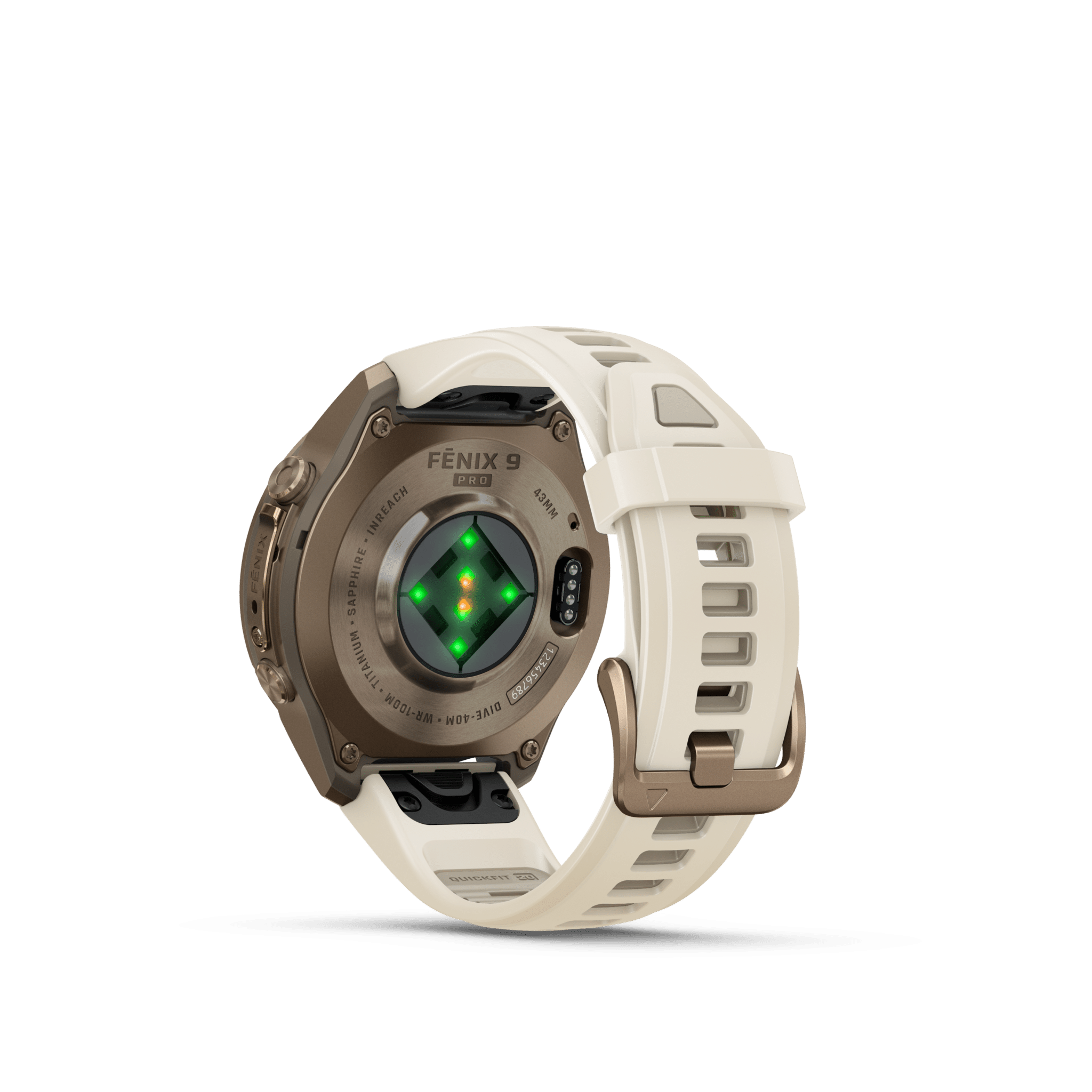Garmin fenix 9 Pro inReach AMOLED Autumn Gold Creme French Gray Titan 43mm – Hybrid-GPS-Outdoor-Smartwatch / Silikonarmband – Bild 5