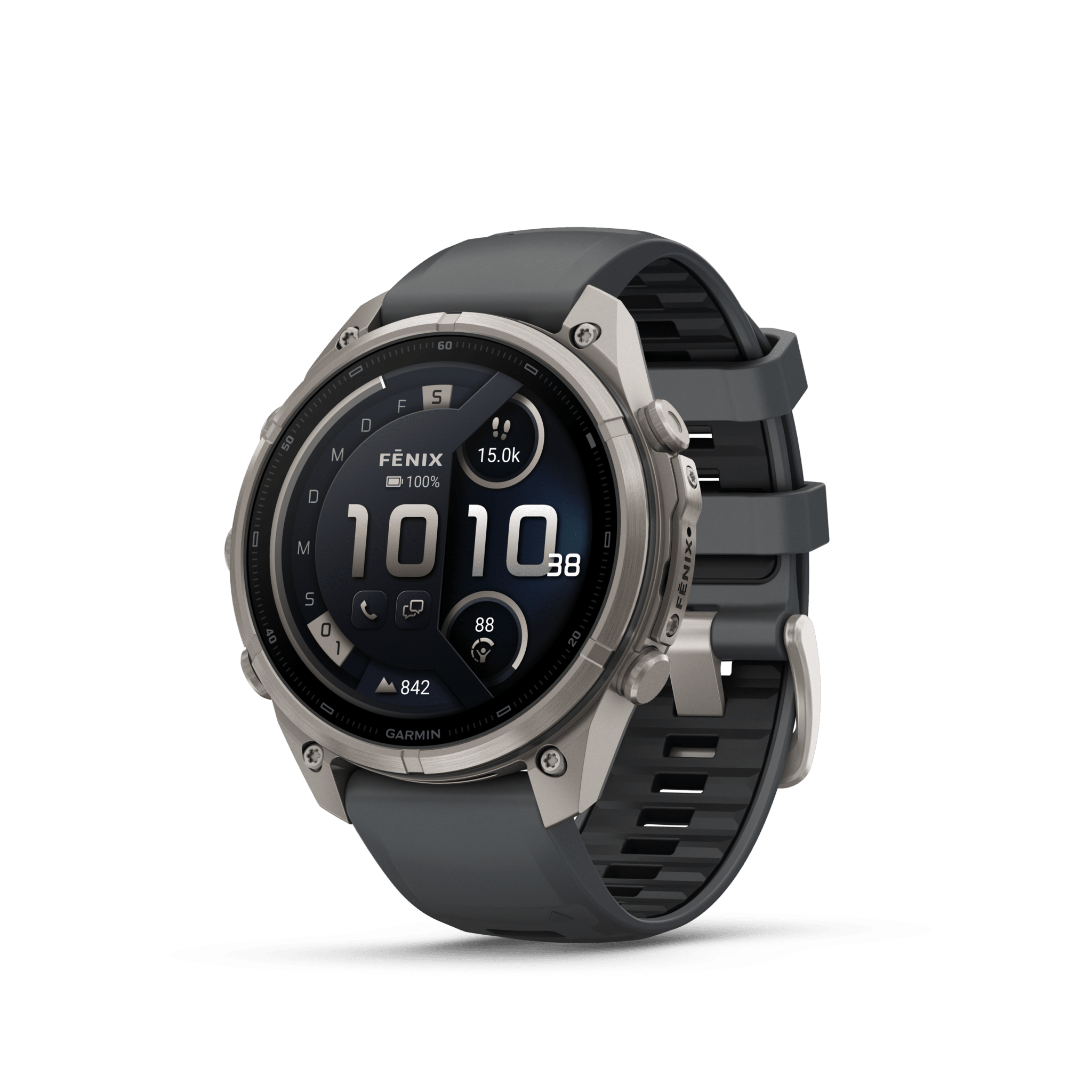 Garmin fenix 9 Pro inReach AMOLED Graphit Schwarz Titan 47mm – Hybrid-GPS-Outdoor-Smartwatch / Silikonarmband