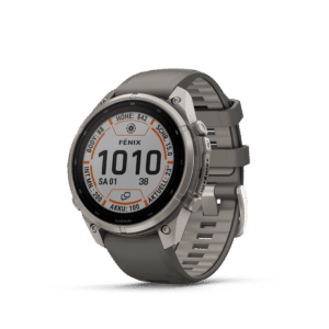 Garmin fenix 9 Pro inReach Solar Kieselgrau Titan 47mm – Hybrid-GPS-Outdoor-Smartwatch / Silikonarmband